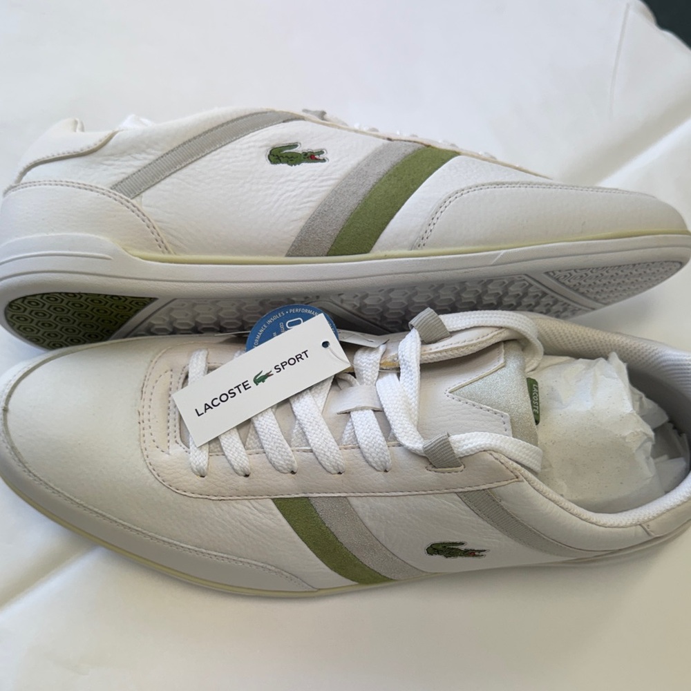 Lacoste Sport White and Green Casual Shoes